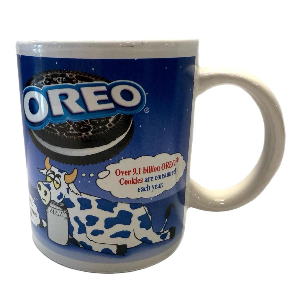 Vintage Oreo Cookies “So Much Milk” Ceramic Coffee Mug - Advertising